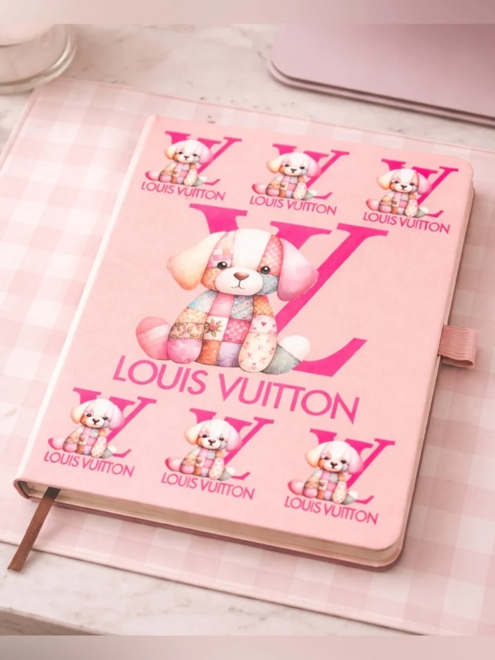 Pink Puppy Patch Journal Notebook
